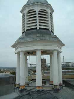 Cupola timber repair to the structural legs - a wet rot problem