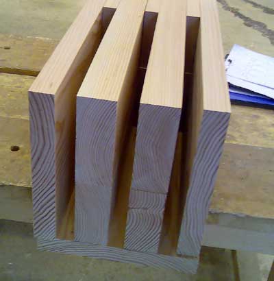 Southern Yellow Pine TRS with slots for bars