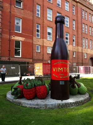 A large historical joinery repair to the Vimto sculpture